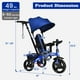 thumbnail image 5 of INFANS Kids Tricycle, 4 in 1 Stroll Trike with Adjustable Push Handle, Removable Canopy, Retractable Foot Plate, Lockable Pedal, Detachable Guardrail, Suitable for 10 Months to 5 Years (Blue), 5 of 5
