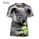 thumbnail image 3 of Camiseta con estampado 3D de animales y oso koala para hombre, camisetas con estampado de personalidad de Australia, camisetas unisex informales de manga corta para hombre, 3 of 5