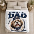 thumbnail image 5 of Shih Tzu Dad'S Daily Life Humorous Portrait Navy, Playful Pet Portrait Pattern, Warm Flannel Blanket for Living Room and Bedroom, Dog Lovers Father's Day Gift, Pet Lover Home Decor, 5 of 9