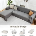 thumbnail image 5 of Sectional Couch Covers 2 Pieces L Shaped Sofa Cover for Sectional Couch L Shape Washable Blanket Furniture Protector for Pets Dogs Dark Grey X-Large, 5 of 9