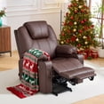 thumbnail image 2 of MCombo Electric Power Lift Recliner Chair with Vibration and Heat for Elderly, Faux Leather, Light Brown, 2 of 12