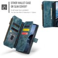 thumbnail image 3 of ShellTech For Samsung Galaxy Z Fold 7 PU Leather Wallet Case with Card Holder Kickstand Magnetic Zipper Pocket Lanyard Strap Wristlet,Leather Flip Case Shockproof Protective Cover,Blue, 3 of 8