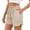 r-1367Beige333, variant on MEZZALL Women Casual Summer Shorts With Drawstring Waist Pockets Elastic Comfortable Loose Fit Solid Color Basic Shorts Classic Daily Bottoms