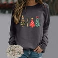 thumbnail image 5 of VBARHMQRT Sweatshirt Sweat à Capuche Léger à Manches Longues Col Rond Imprimé de Noël pour Femmes, 5 of 5