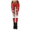 thumbnail image 1 of MKLEKYY Bas Noirs pour Femmes Combinaison Imprimée de Noël pour Femmes avec Pantalon Réduit, 1 of 4