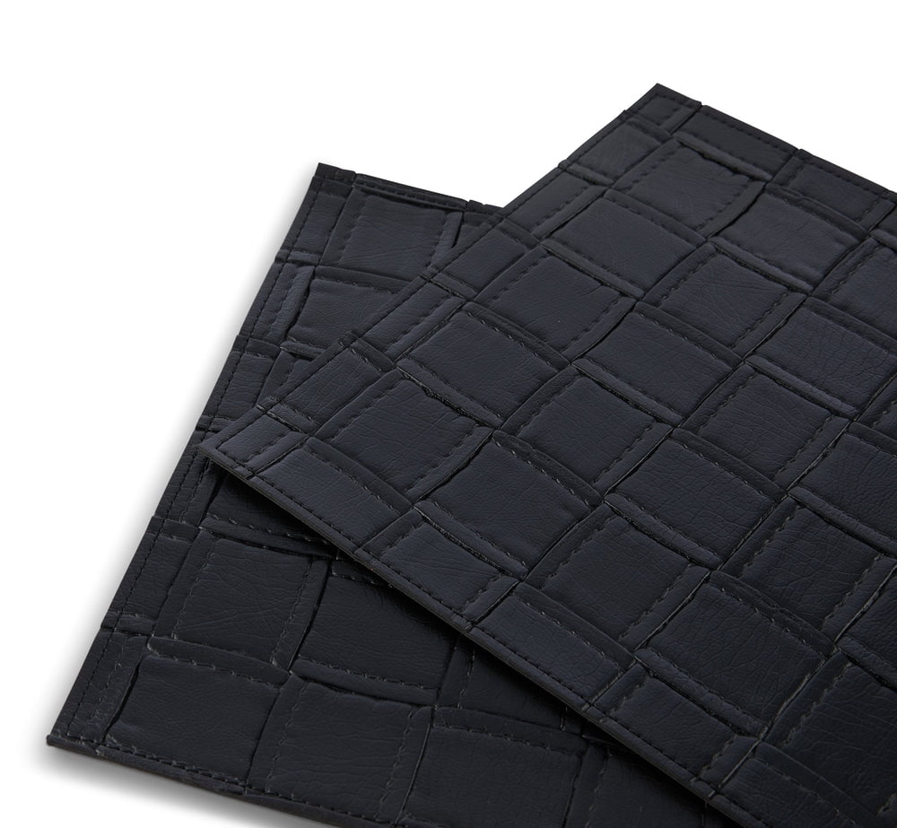 Ala Carte by Dainty Home Bostonian Quilted Textured Faux Leather Placemats – Set of 4, Reversible, Non-Slip, Washable, Heat & Tear Resistant – 12x18 in Dining Table Mats