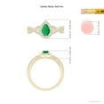 thumbnail image 4 of ANGARA Natural Twist Shank Pear Emerald Ring with Diamond Halo in 14K Yellow Gold for Women (Size-6x4mm) | May Birthstone, Birthday, Anniversary, Jewelry Gift for Women | Natural Emerald Ring, 4 of 9