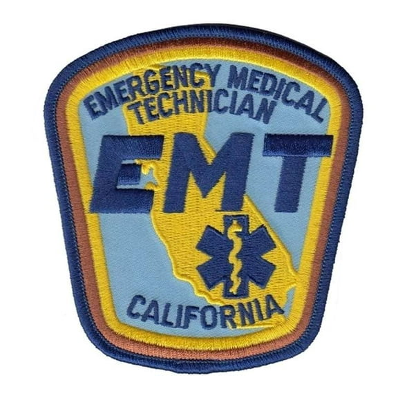 Hero's Pride California EMT Shoulder Patch, Blue and White, 3.75" x 4", Adult, Unisex
