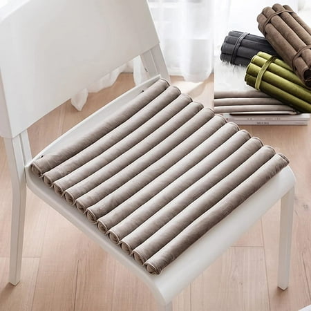 

DancePeanut 2 Pack Dining Chair Chair Cushions with Laces Set of 2 Non Slip Kitchen Chair Cushions Folding Square Dining Chair Cushion Multifunctional Chair Cushions Cream