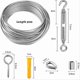 thumbnail image 2 of Stainless Steel Hanging Rope Kit 30 Meters Stainless Steel Rope, 304 Stainless Steel Wire Rope Kit with Tensioner and Hooks, 2 of 5