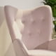 Homy Casa Rembourré Accent Chaise Fauteuil Wingback avec Pieds en Bois Massif pour Chambre à Coucher Salon – image 5 sur 10