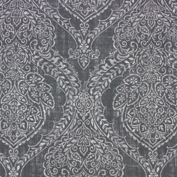 Better Homes & Gardens Damask Fleur Color Gray Fabric, 8 Yards by the