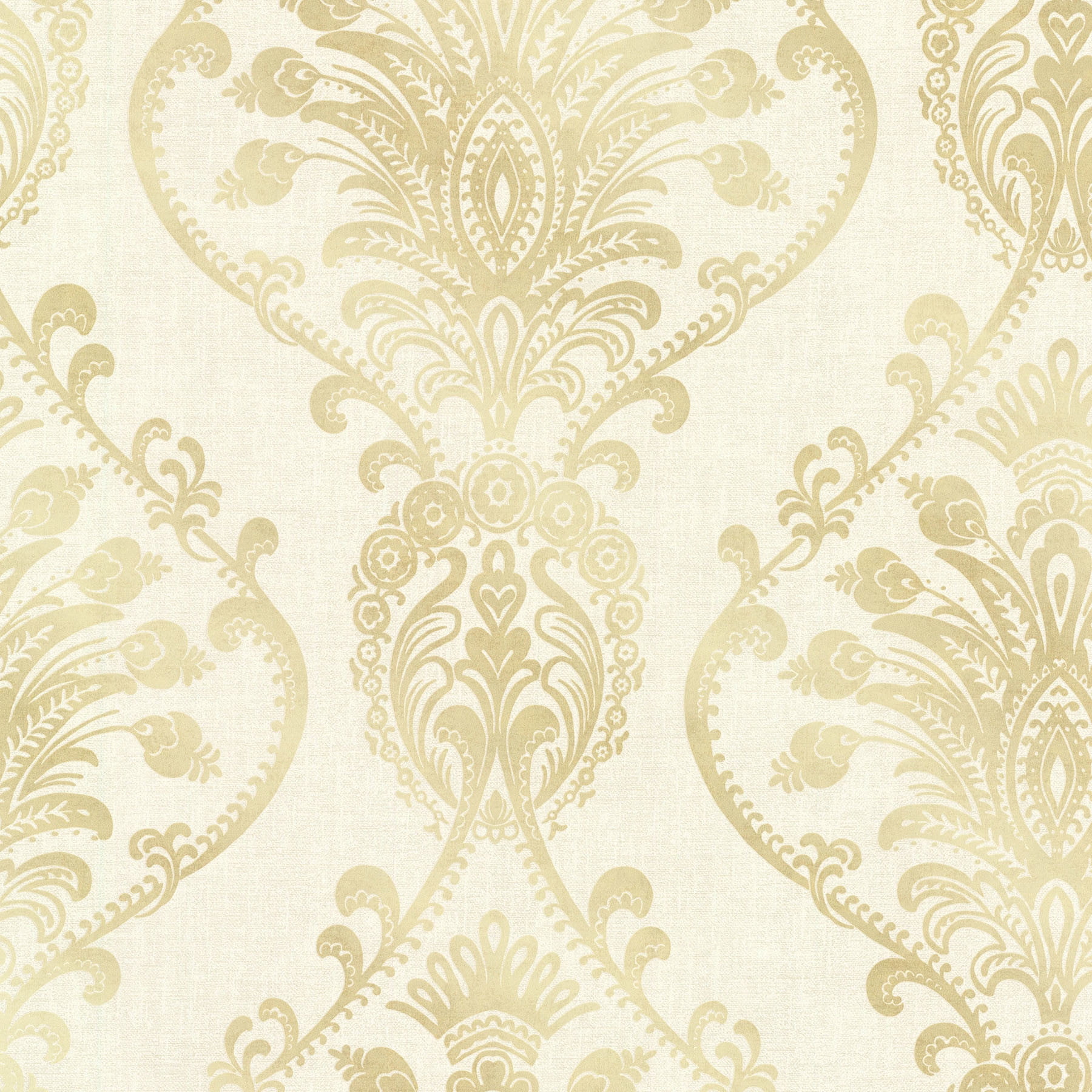 Decorline Noble Cream Ornate Damask Wallpaper - Walmart.com