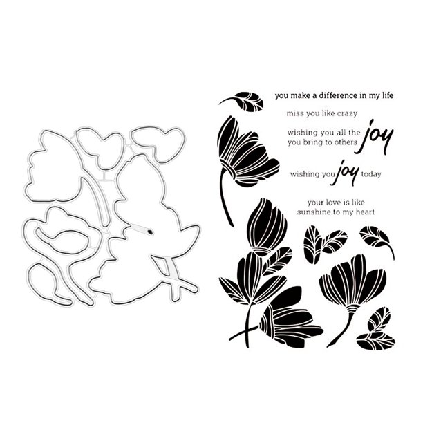 Wdftyju Patrón de flores Troqueles de corte de papel Plantilla de metal Sello de silicona Molde de sello (3115) Wdftyju 5up8rj7jc6zz9sm2D04
