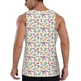 thumbnail image 3 of Fotbe Cute Flower Pattern Men's Quick Dry Workout Tank Top Gym Muscle Tee Fitness Bodybuilding Sleeveless T Shirt Breathable Workout Shirt-XX-Large, 3 of 9