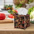 thumbnail image 4 of FUIALDOLG Tissue Box Cover PU Leather Car Tissue Holder Square Waterproof Facial Paper Organizer Dispenser for Bathroom, Vanity Countertop, Tabletop, Dachshund Maple Leaves, Fall Decor, 4 of 7
