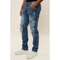 thumbnail image 2 of Victorious Men's Distressed Rip and Repair Denim Jeans DL1119 - Indigo - 36/32, 2 of 6