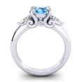thumbnail image 4 of Diamond-Capitals 2.50 Carat Round Cut Blue Topaz Natural Diamond Gemstone Elegant Bridal Ring for Ladies Solid 14K White Gold Size 5, 4 of 8