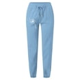 thumbnail image 3 of Women's Cargo Pants Ladies Minimalist Spring Summer Solid Color With Printed Pockets Drawstring Ladies Summer Pants Sky Blue XXXL, 3 of 3
