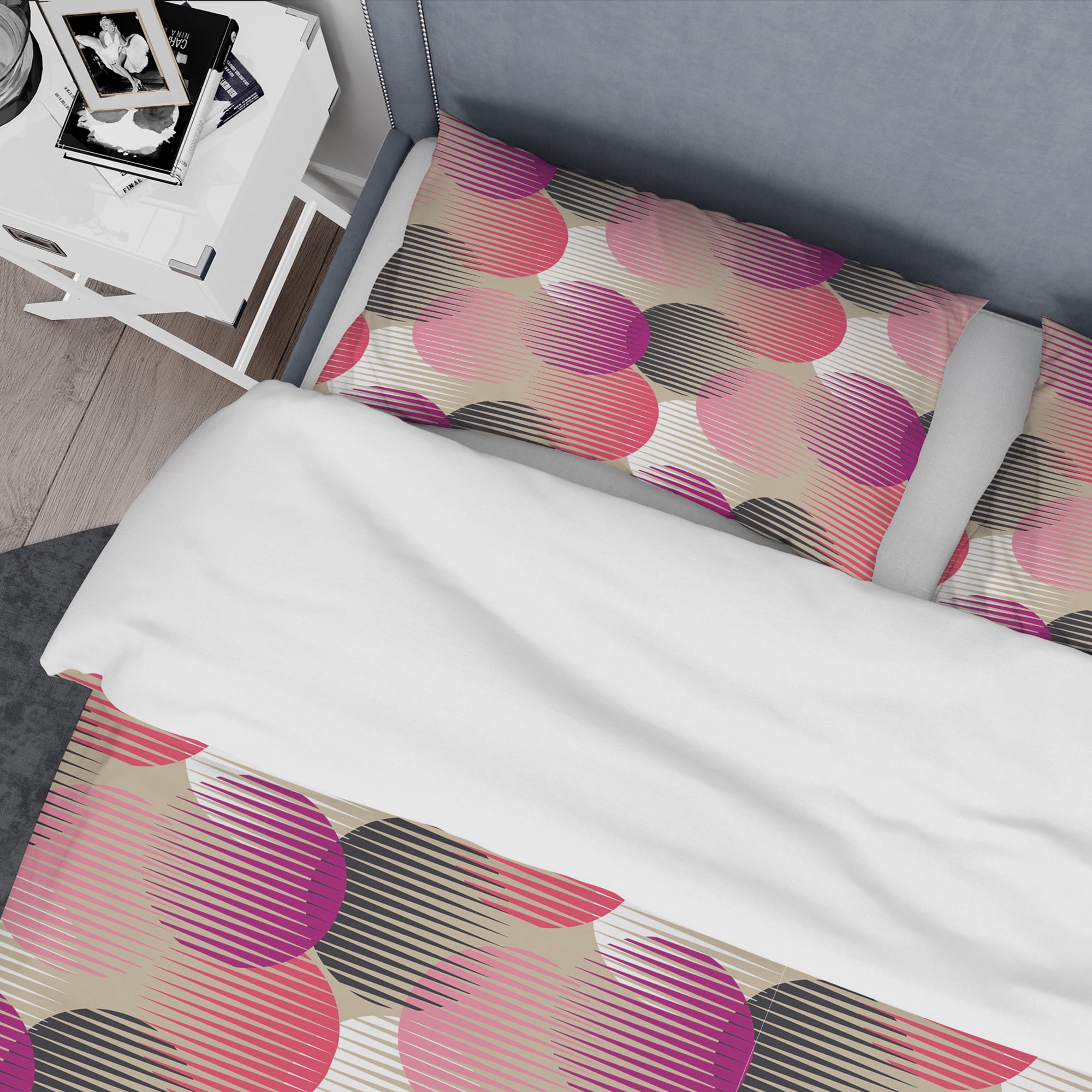Designart 'Retro Circular Pattern VIII' Mid-Century Modern Duvet Cover Set