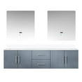 thumbnail image 2 of 72 In. X 22 Dark Grey Bathroom Cabinet With White Quartz Surface & 30 Led Mirrors - Countertop Modern Style, 2 of 4