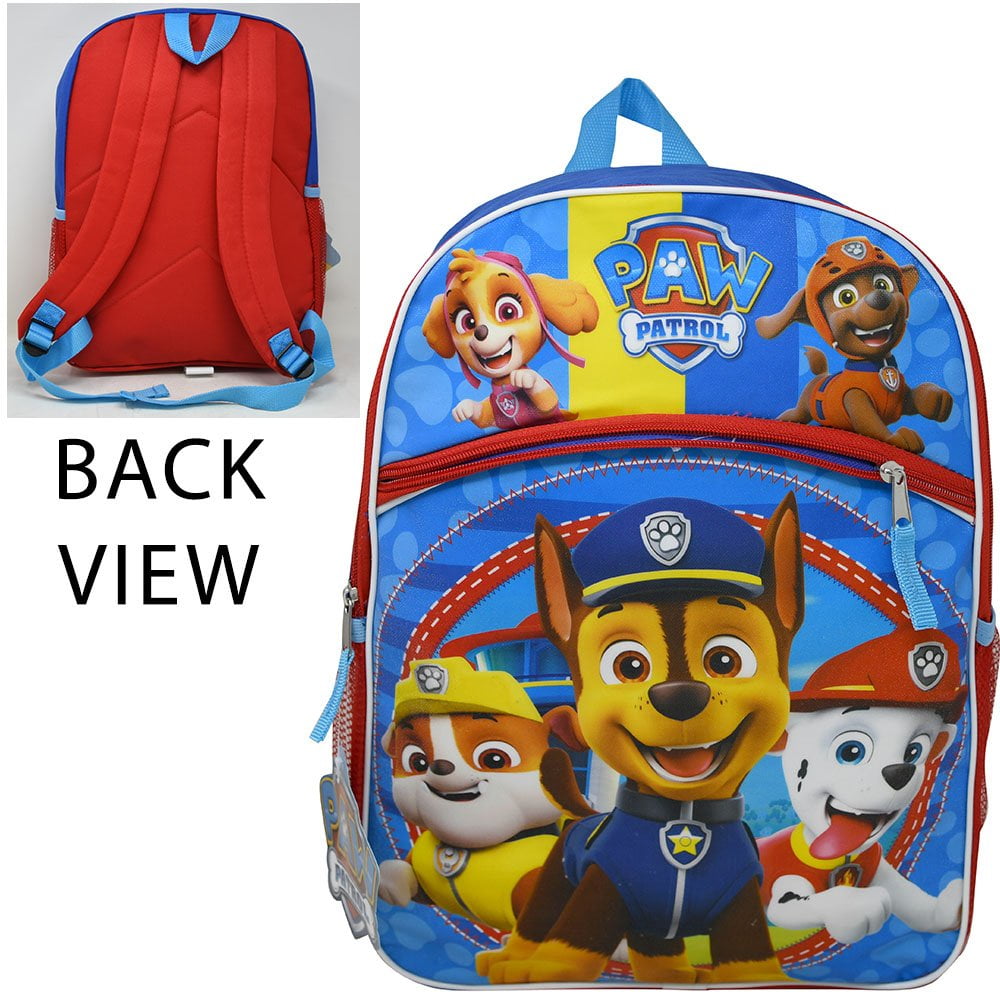 Paw Patrol 'Rubble' Plush With Crayons School Bag Rucksack Backpack Brand New 