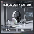 thumbnail image 4 of ONIKUMA 2.4GHz Wireless Gaming Headset for PS5/PS4/PC/Switch, Gaming Headphone with Noise-Canceling Mic, 7.1 Stereo Surround Sound, RGB Light, 60H Battery Life-White, 4 of 12