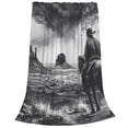thumbnail image 2 of Vsdgher 60s Black White Western Cowboy Ultra-Soft Micro flannel Blanket Throw Blankets for Couch Sofa, Bed (4 sizes)-80"x60", 2 of 7