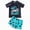 Blue, variant on Boys Rash Guard Swim Set Raglan Rash Guard and Swim Trunks UPF 50+ Outfit Set Infant to Little Kid 3T 4T (Blue,3-4 Years)
