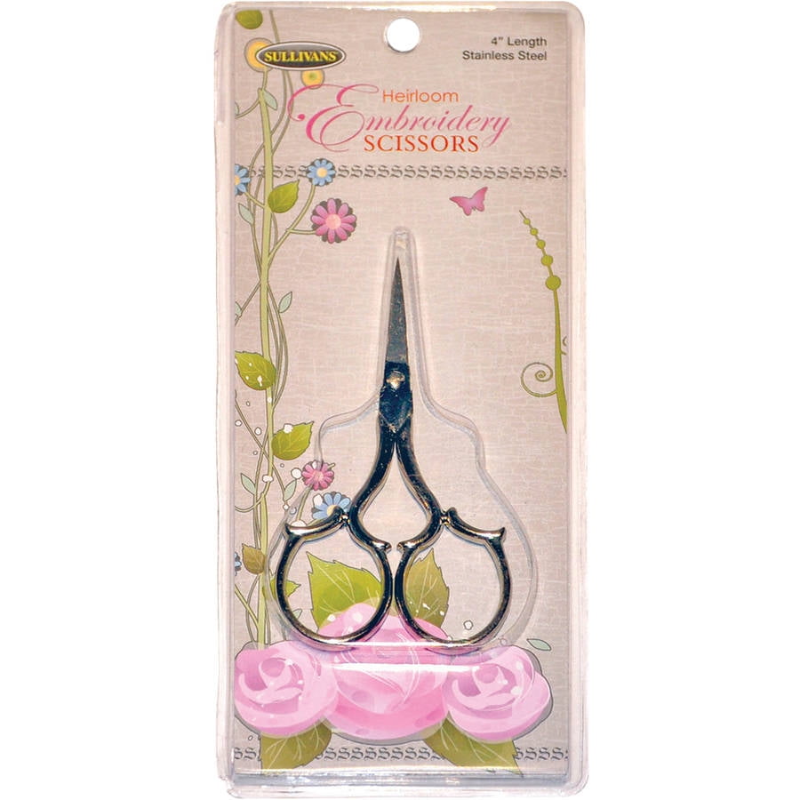 Sullivans 4 Inch Silver Leaf Heirloom Embroidery Scissors 39841