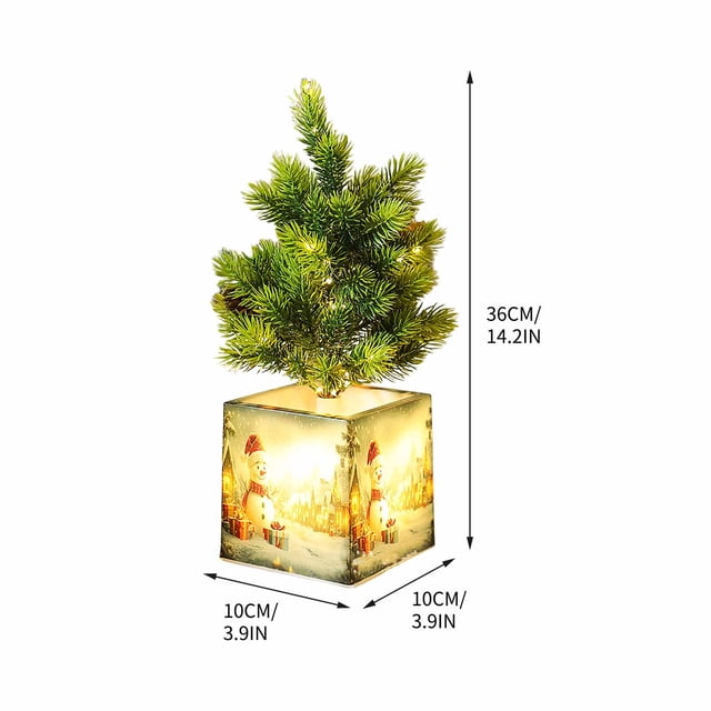 Christmas Tree Nightlight, Tabletop Tree Lamp with Soft Glow for Bedside Table, Dorm Room, and Flower Pot Decoration