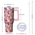 thumbnail image 2 of Halloween Cute Icons on Pink Pattern Tumbler with Handle and Lid,40oz Double Wall Vacuum Insulated Tumbler,Cups Gift for Women and Men, 2 of 7