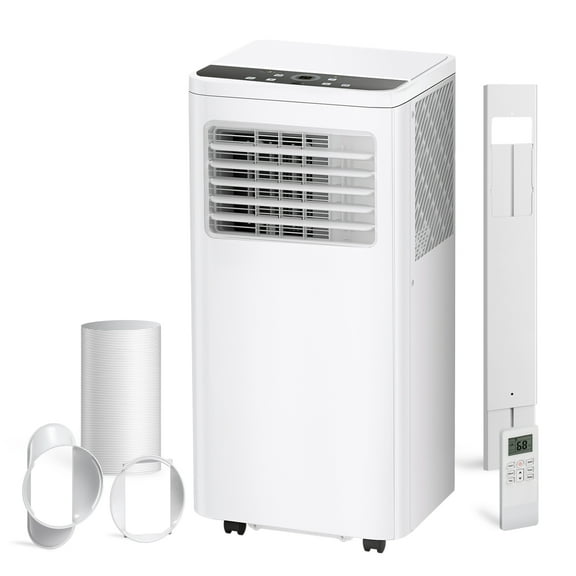 8000 BTU Portable Air ConditionersCovers up to 350 Sq. Ft. 3 in 1 ModesRemote Control & Window KitQuiet AC Unit for Room/Office-White