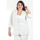 thumbnail image 5 of Blazer lino con líneas Roman Fashion /Tallas Extras, 2401 (Blanco líneas) blanco 36, 5 of 7