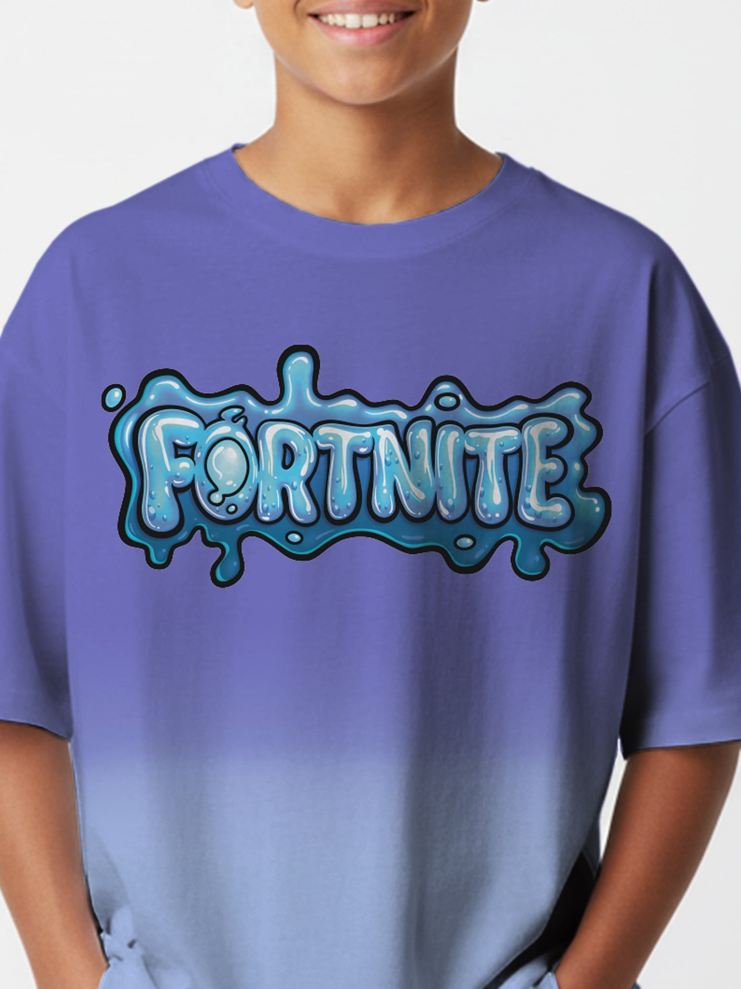 Fortnite Boys Oversized Dip Dye Graphic Tee, Sizes 4-18