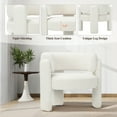 thumbnail image 4 of AFO Modern Barrel Accent Chair Upholstered Club Chair with 7.5" Extra Thick Cushion Unique 3-Leg Reading Armchair for Living Room Bedroom Vanity Cream, 4 of 7
