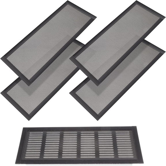 Yayun Black Magnetic Floor Vent Covers 4 Piece, Mesh Air Vent Deflector for Home