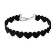 thumbnail image 1 of Gargantilla Farfi de terciopelo negro con forma de corazón para mujer, collar con abalorio de cóctel, regalo, 1 of 5