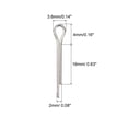 thumbnail image 2 of Dividido Chaveta Pasadores, 2mmx16mm Inoxidable Acero Clip Sujetador Accesorio para Automoción, Mecánica, Plateado Tono, 30uds, 2 of 5