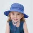 thumbnail image 2 of Hjtefg Baby Sun Hat - Breathable Fisherman Cap for Boys & Girls, Lightweight Wide Brim Beach Hat for Toddlers, Outdoor Play Hat, Comfortable Kids' Headwear,Color: Blue Size: 6-24 Months, 2 of 5