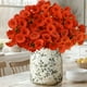 thumbnail image 5 of Flores artificiales 7 tenedores hojas mañana decoración del hogar ramo de boda patio exterior flores decorativas, 5 of 5