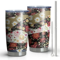 20 Oz Pioneer Flower Coffee Tumbler Double Wall Insulated Stainless Steel Water Bottle | Metal Reusable Thermoses Flask with Cup Cap | Leak & Sweat Proof with Anti-Dust Lid