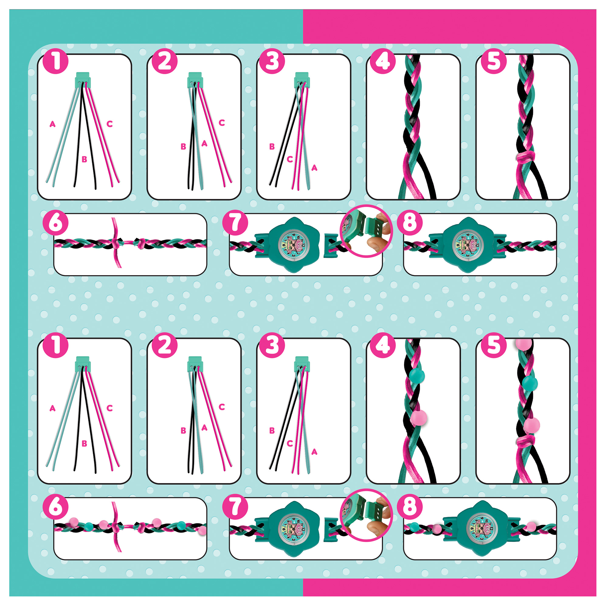 Lol Surprise: 7 Day Fashion Watches - Mix & Match Styles, Digital, New Look Every Day, DIY Jewelry Craft Kit, Green-Pink-Purple-Patterns, Kids Ages 3+