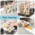 thumbnail image 2 of Yayeee 6 Pack Kitchen Dish Cloths Set for Washing Soft Drying Absorbent Microfiber Towels, Beige Playful Stamp, 2 of 9