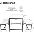 thumbnail image 2 of SELECTSHOP Juego De Mesa Y Sillas de Comedor Mesa De Cocina De Madera MDF Rústica con 2 Bancas 4 Asientos Ideal para Casa Cocina Vintage (Blanco), 2 of 9