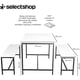 thumbnail image 2 of SELECTSHOP Juego De Mesa Y Sillas de Comedor Mesa De Cocina De Madera MDF Rústica con 2 Bancas 4 Asientos Ideal para Casa Cocina Vintage (Gris), 2 of 8