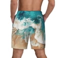 thumbnail image 2 of Haiem Ocean Wave Crash Mens Swim Trunks with Compression Liner 2 in 1 Swimming Shorts Stretch Swimwear Quick Dry,Board Shorts-Small, 2 of 9
