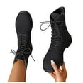 thumbnail image 6 of Tawop Winter Boots for Women Low Heel Side Zip Round Toe Fall Black Boots, 6 of 9