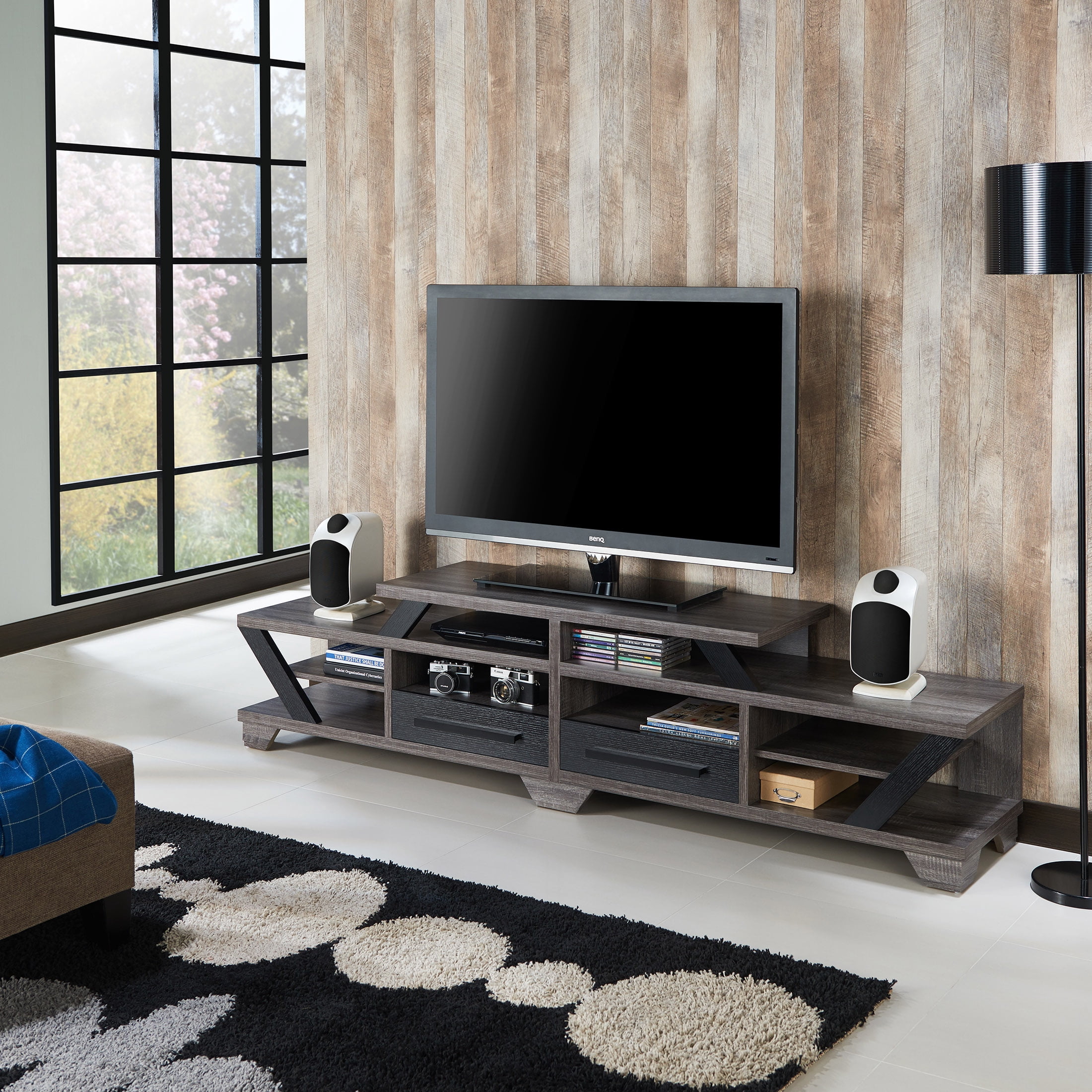 Furniture of America Bilon TV Stand for TVs up to 47", Distressed Gray