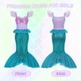 thumbnail image 6 of Benylion Little Girls Mermaid Princess Costume for 5-6 Years Girls Dress Up with Red wig Halloween Birthday Party Cosplay Outfit, 6 of 8